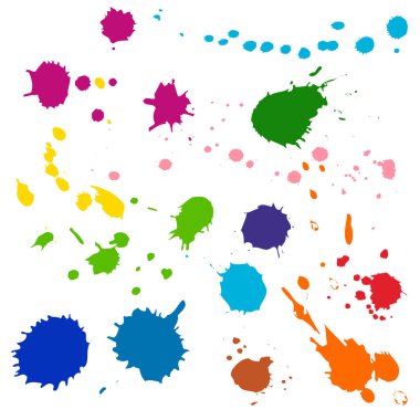 Büyük bir renkli mürekkep koleksiyonu. Grunge sıçrıyor. Soyut arkaplan. Grunge metin pankartları