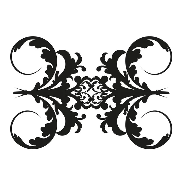 Vector damasco vintage barroco rolagem ornamento redemoinho. Monograma vitoriano escudo heráldico swirl.Retro folha floral padrão borda folhagem antiga acanto caligrafia gravada tatuagem. elemento de decoração da telha — Vetor de Stock