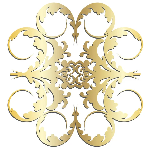 Vector damask klasik barok parşömen tomarı girdabı. Viktorya dönemi monogram heraldik kalkan girdabı. Retro çiçek yaprağı desenli kenar yeşilliği antik akanthus kaligrafi oymalı dövme. Döşeme dekor ögesi — Stok Vektör