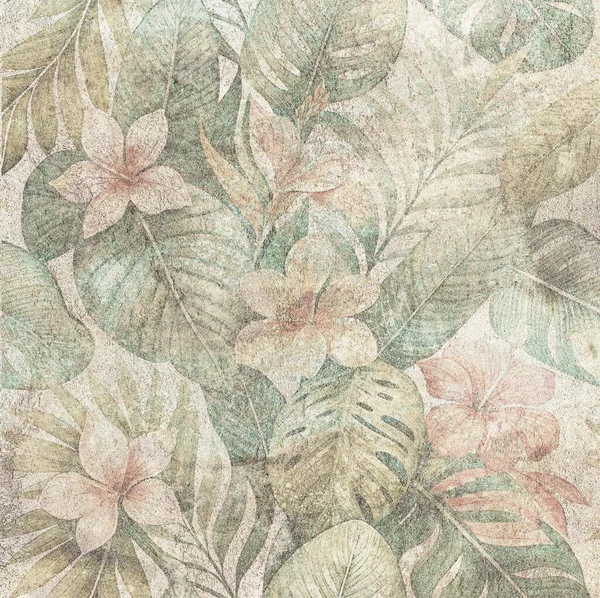 Soyut grunge desenli duvar arkaplanı. Seramik fayans için arka plan. Dijital fayans tasarımı. Renkli seramik duvar fayansları. Soyut damaske yama kalıbı