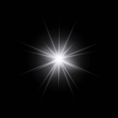 Parıldayan ışıklar, yanıp sönen ışıklar, ışık efektleri, güneş ışığı parıltısı, parıldayan ışınlar, siyah arkaplanda parıldayan yıldız sikonu..