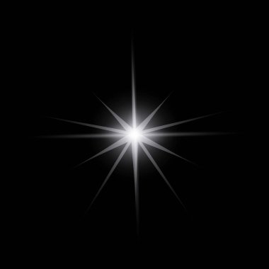 Parıldayan ışıklar, yanıp sönen ışıklar, ışık efektleri, güneş ışığı parıltısı, parıldayan ışınlar, siyah arkaplanda parıldayan yıldız sikonu..