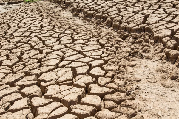Tierra agrietada en desierto seco. — Foto de Stock