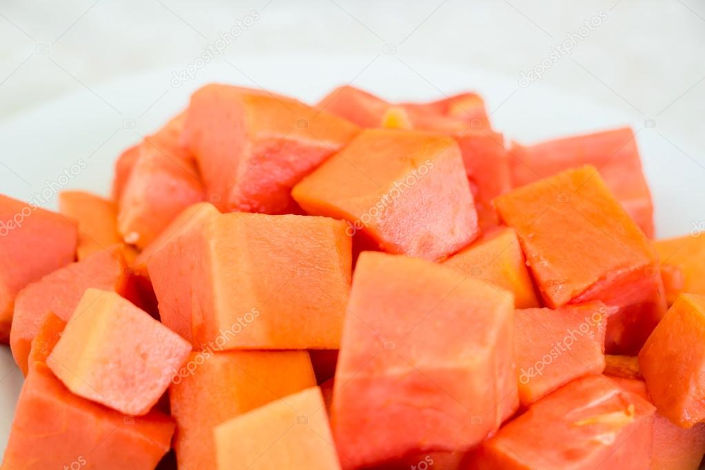 Sweet papaya close up