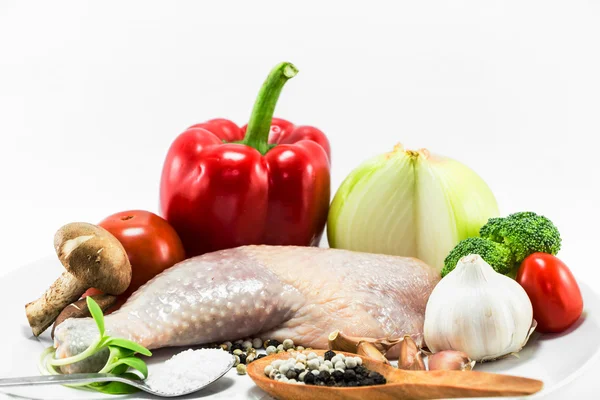 Kyckling ben och grönsaker — Stockfoto