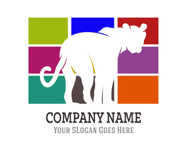 Logo Silhouette éléphant — Image vectorielle