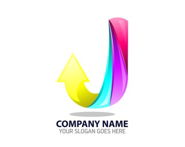 J harfi Logo Simge şablonu
