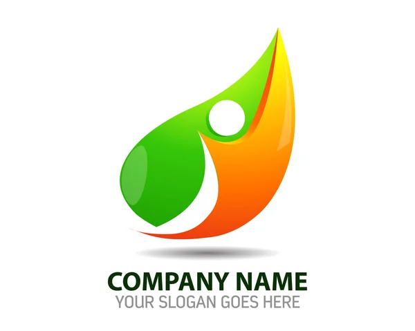 Streszczenie organicznych liść Logo ikonę szablon — Wektor stockowy