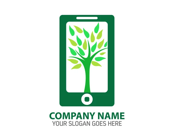Mobil yeşil Web vektör Logo Simge — Stok Vektör