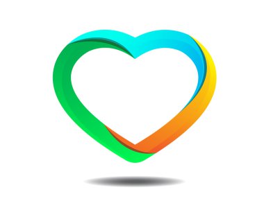 Canlı renkli kalp