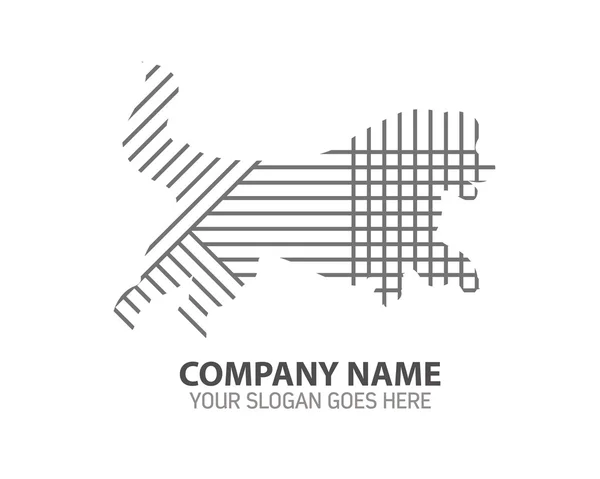 Pudel linii sylwetka wektor Logo ikona — Wektor stockowy