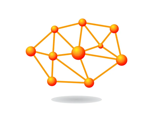 Modèle d'icône de cerveau de molécule — Image vectorielle