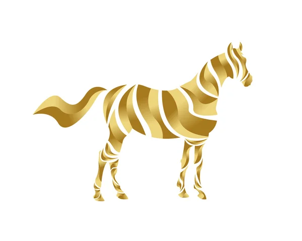 Icône logo cheval doré — Image vectorielle