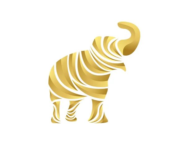 Icon logotipo elefante dourado —  Vetores de Stock