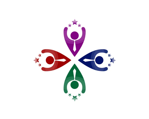 Abstrakte Menschen Gruppe Vektor Logo Symbol — Stockvektor