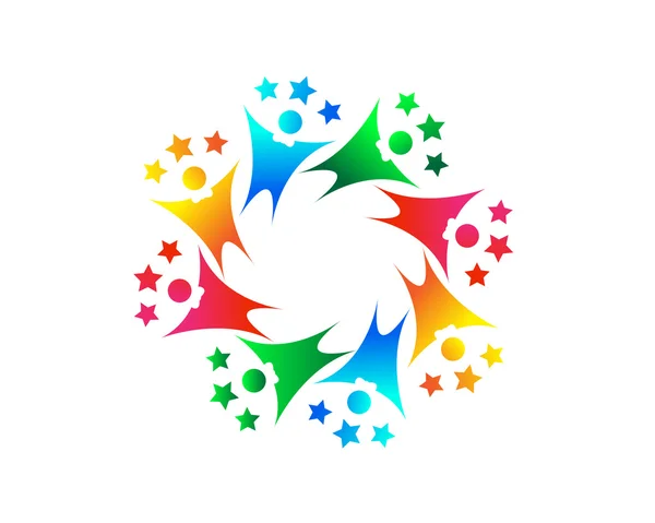 Абстрактні люди Група Логотип Піктограма — стоковий вектор
