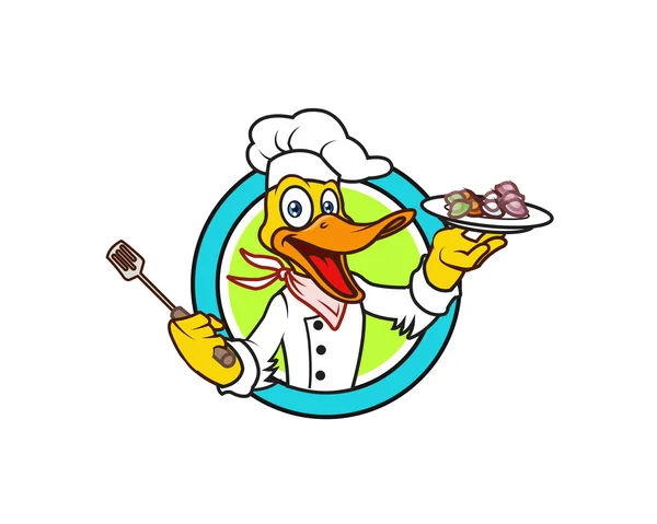 Chef Duck Logo Ícone —  Vetores de Stock