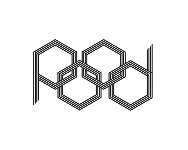 Projeto de padrão de linha hexágono — Vetor de Stock