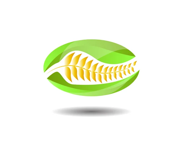 緑の穀物のロゴ — ストックベクタ