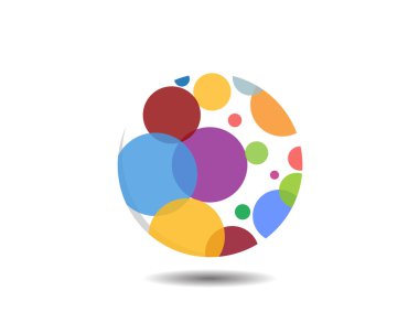 Dairesel kabarcık vektör Logo Simge