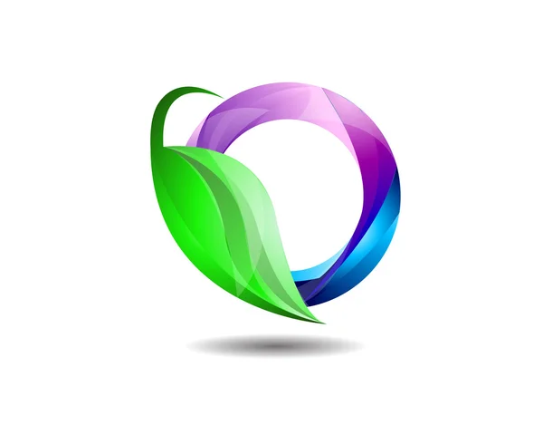 Icona del logo della società Internet rispettosa dell'ambiente lucido — Vettoriale Stock