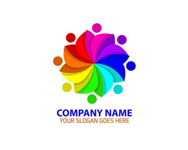 Renkli insanlar rotasyon Logo Simge grafiği
