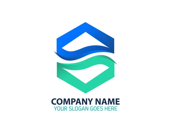 Mavi nehir soyut Logo Simge şablonu — Stok Vektör