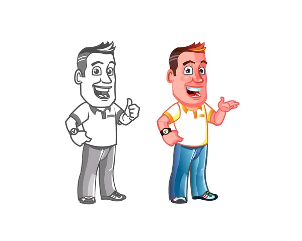 Dandy Man Cartoon mascotte — Stockvector