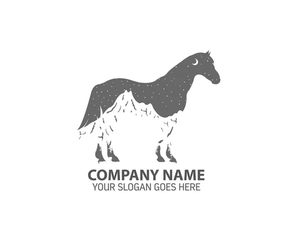 Icône logo cheval de nuit — Image vectorielle