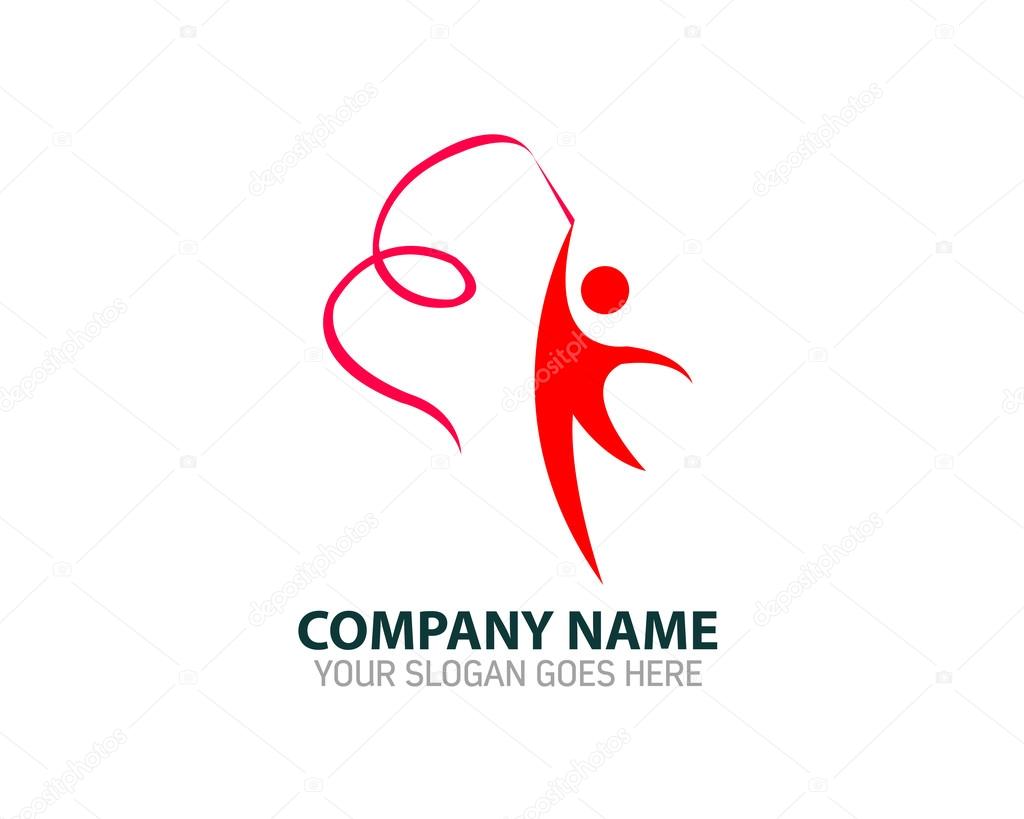 Vector Design of Rhythmic Gymnastics Logo Icon Graphic