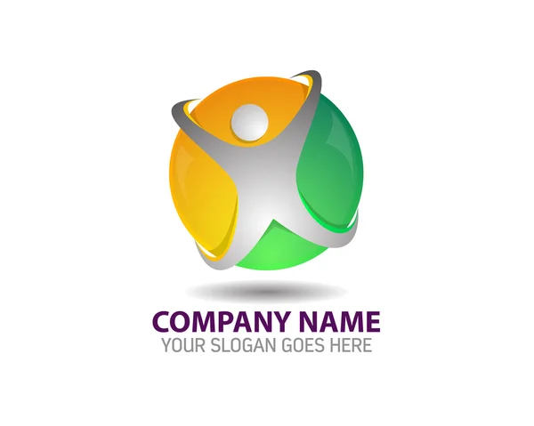 Szablon wektor ikona Logo ludzkiej technologii — Wektor stockowy