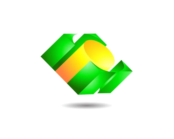 固体ブロックのベクトルのロゴ — ストックベクタ