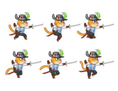 Silahşör kedi çalışan Sprite