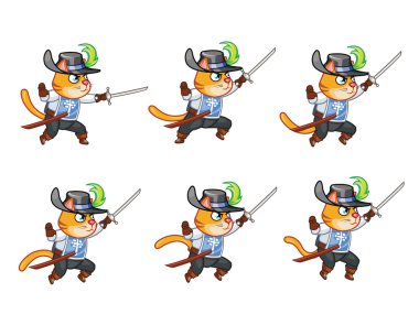 Silahşör kedi Sprite atlama