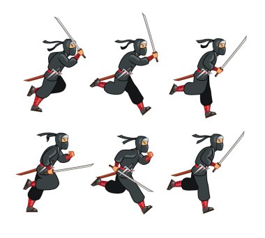 Ninja Çalışan Oyun Spriti