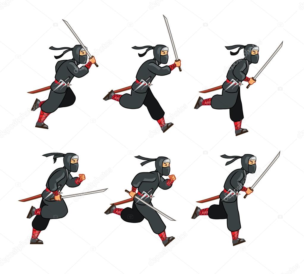 Ninja Running Game Sprite Stock Vector gagu 60741031 Ninja Running Game Sprite Stock Vector gagu 60741031