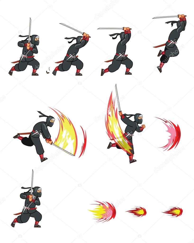 Ninja Attack Game Sprite Stock Vector Image by ©gagu #60741073 Ninja Attack Game Sprite Stock Vector Image by ©gagu #60741073