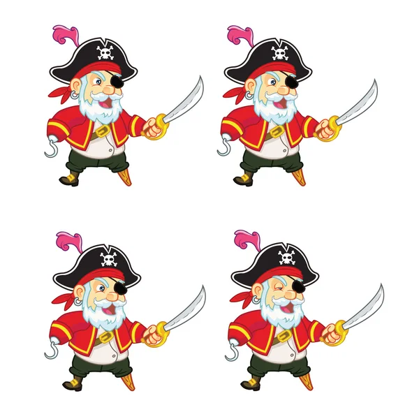 Old Pirate Idle Sprite — Stock Vector