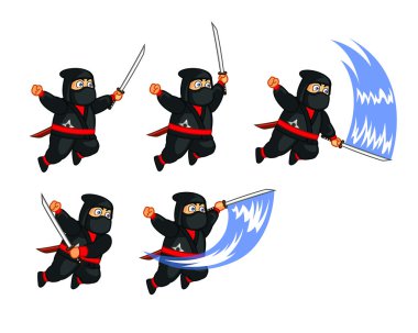 Şişman Ninja saldıran Sprite