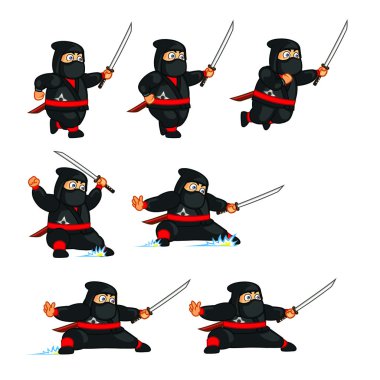 Şişman Ninja sürgülü animasyon Sprite