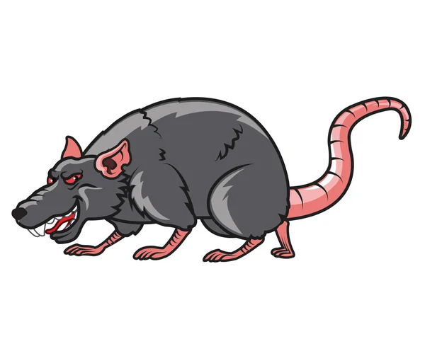 Dessin animé Rat sournois — Image vectorielle