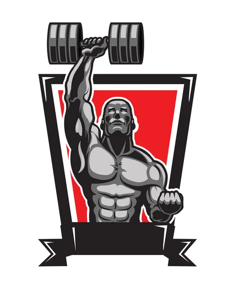 Body Builder Logo Ícone —  Vetores de Stock