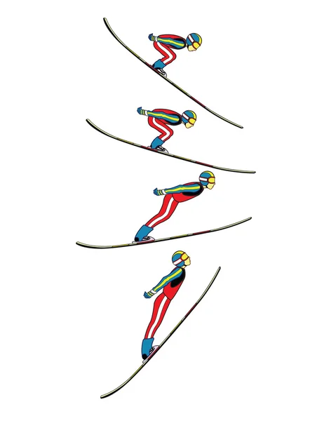 Sprite de animação de salto de esqui — Vetor de Stock