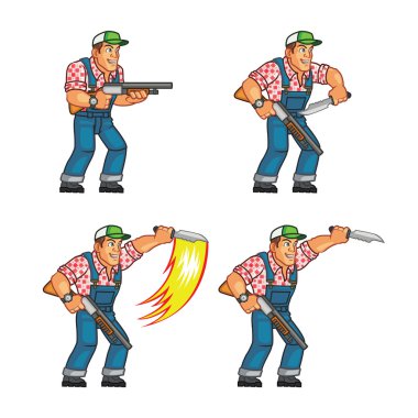 Kırmızı boyun bıçak saldırı oyun animasyon Sprite