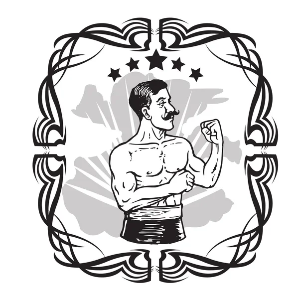 Vintage Boxer tatuering — Stock vektor