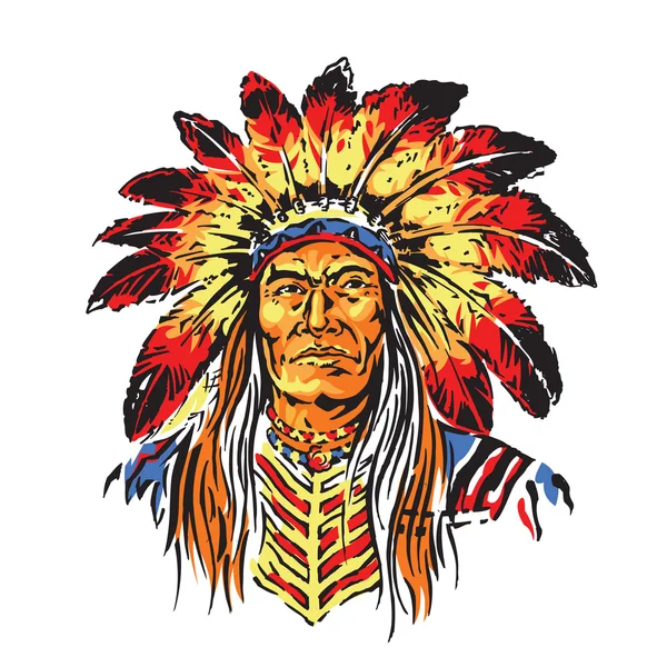 Indian Chief Cartoon — Stockvector