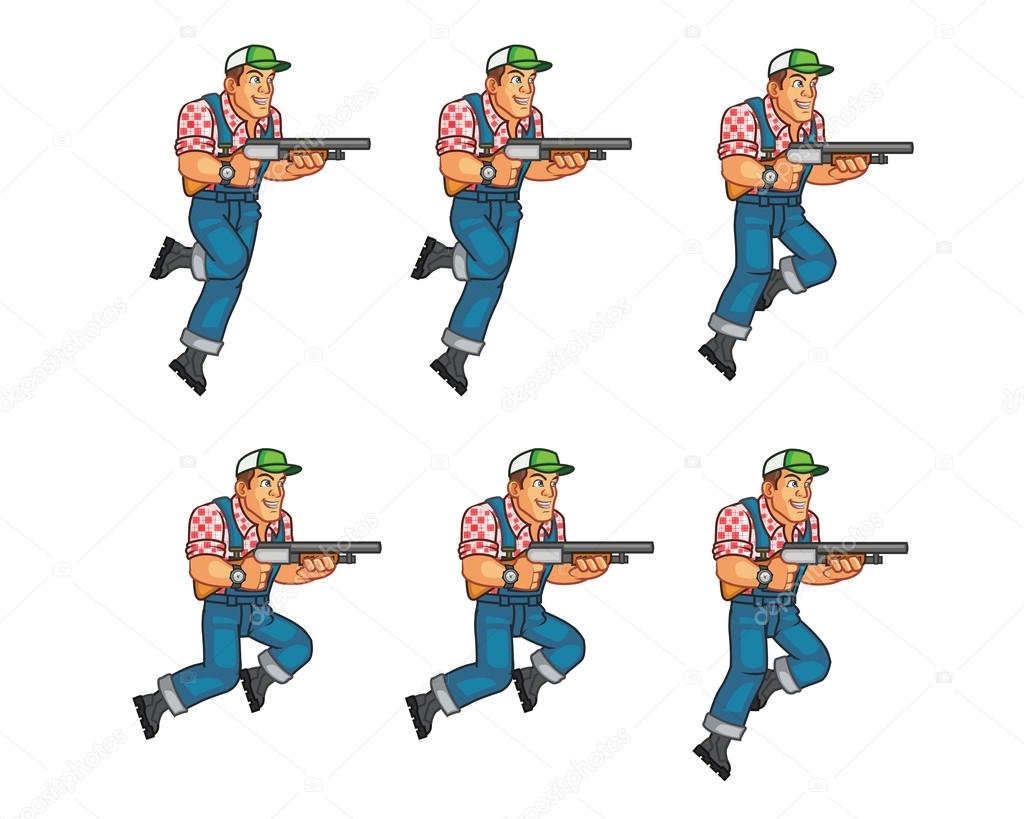 Red Neck Jumping Game Animation Sprite