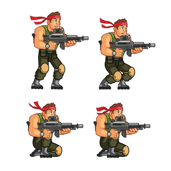 Sprite di gioco commando — Vettoriale Stock