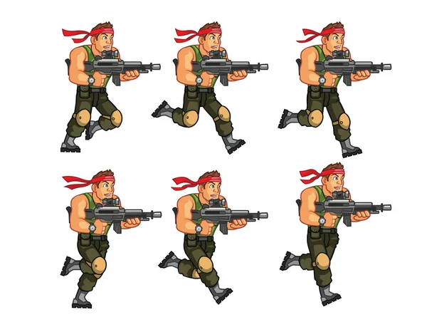 Commando Game Sprite — Stock Vector