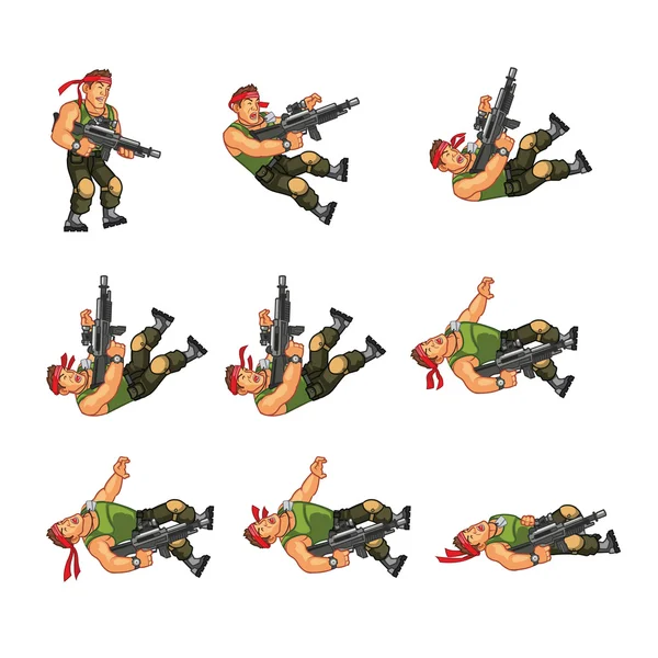 Commando Game Sprite — Stock Vector